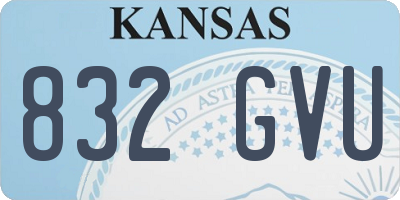 KS license plate 832GVU
