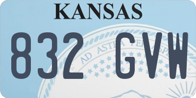 KS license plate 832GVW
