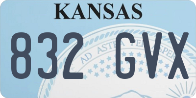 KS license plate 832GVX