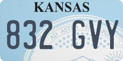 KS license plate 832GVY