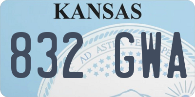 KS license plate 832GWA