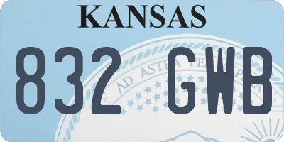 KS license plate 832GWB
