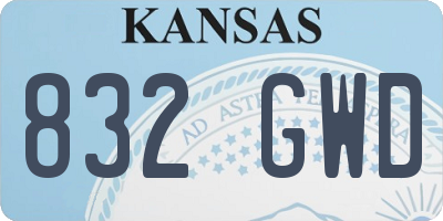 KS license plate 832GWD