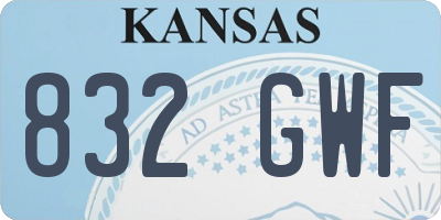 KS license plate 832GWF