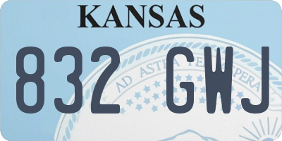 KS license plate 832GWJ