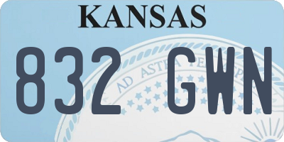 KS license plate 832GWN