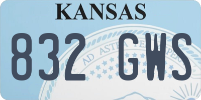 KS license plate 832GWS