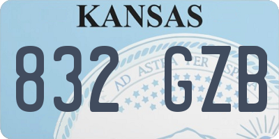 KS license plate 832GZB