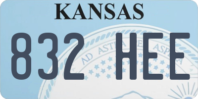 KS license plate 832HEE