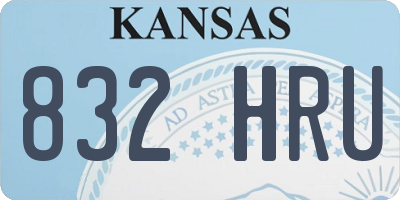 KS license plate 832HRU
