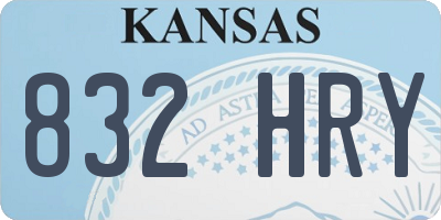 KS license plate 832HRY