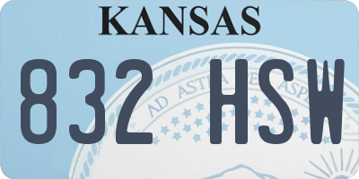 KS license plate 832HSW