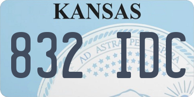 KS license plate 832IDC