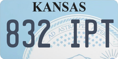 KS license plate 832IPT