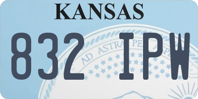 KS license plate 832IPW