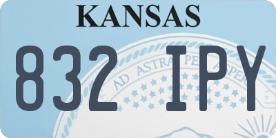 KS license plate 832IPY
