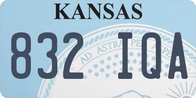 KS license plate 832IQA