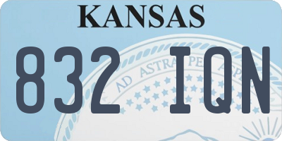 KS license plate 832IQN