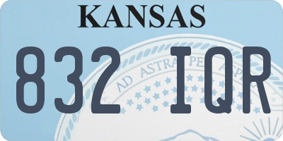 KS license plate 832IQR