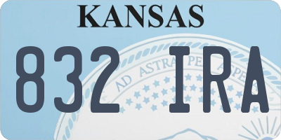 KS license plate 832IRA