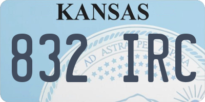 KS license plate 832IRC