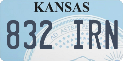 KS license plate 832IRN