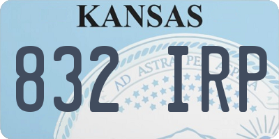 KS license plate 832IRP