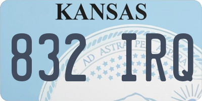 KS license plate 832IRQ
