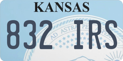 KS license plate 832IRS