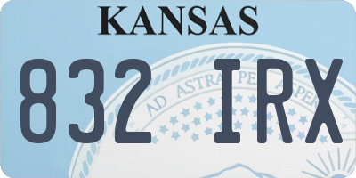 KS license plate 832IRX