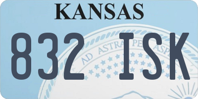 KS license plate 832ISK
