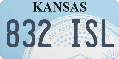KS license plate 832ISL