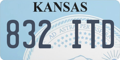 KS license plate 832ITD
