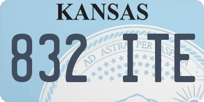 KS license plate 832ITE