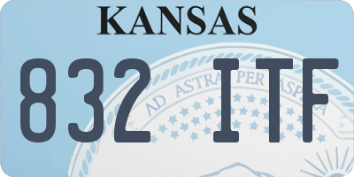 KS license plate 832ITF