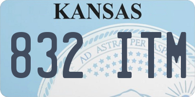 KS license plate 832ITM