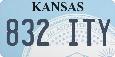 KS license plate 832ITY