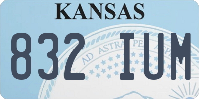 KS license plate 832IUM
