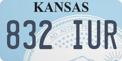 KS license plate 832IUR