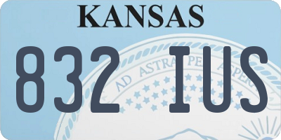 KS license plate 832IUS