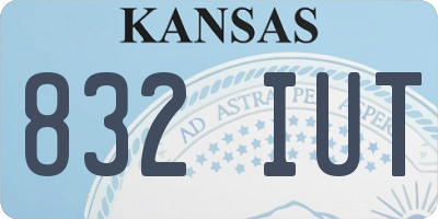 KS license plate 832IUT