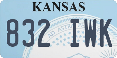 KS license plate 832IWK