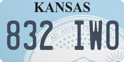 KS license plate 832IWO