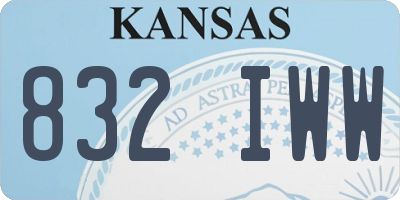 KS license plate 832IWW