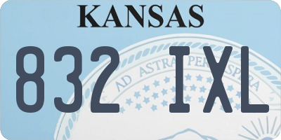 KS license plate 832IXL