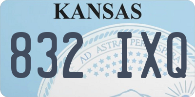 KS license plate 832IXQ