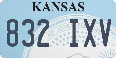KS license plate 832IXV