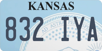 KS license plate 832IYA