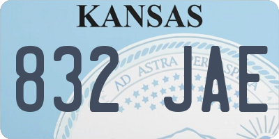 KS license plate 832JAE