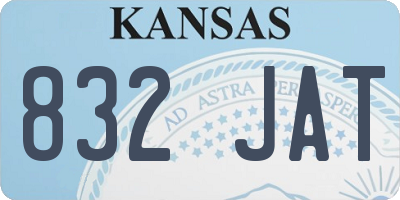 KS license plate 832JAT